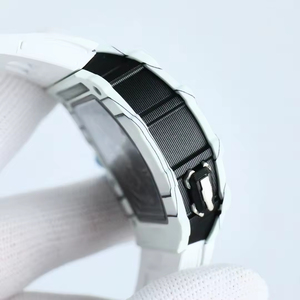 Luxury Men's Automatic Mechanical <b>Watch</b> Ceramic <b>Case</b> White Silicone Strap Waterproof Casual Business Wristwatch OEM - Product Image 2