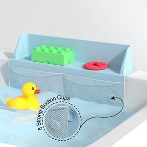 Protection anti-éclaboussures d'angle pour baignoire bébé/enfant avec étagère de jeu amovible pour douche et baignoire - Product Image 4