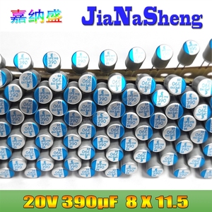 Condensateur à semi-conducteurs à trou traversant <span class=keywords><strong>Kingsoft</strong></span> UPE V 8X11.5, 390UF, 20V - Product Image 2