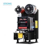 Scelleuse de gobelets en plastique à grande vitesse pour bubble tea, machine de scellage de gobelets entièrement automatique, scelleuse de table pour gobelets en plastique