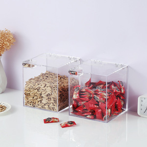 Dấu hiệu mùa xuân tùy chỉnh rõ ràng Acrylic <span class=keywords><strong>plexiglass</strong></span> kẹo hiển thị hộp vuông Acrylic nắp hộp lưu trữ kẹo - Product Image 1