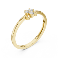 Bague en or jaune pour femme avec diamant taille brillant rond, bijou de fiançailles classique en pierre naturelle
