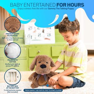 Sammy le chiot interactif chantant parlant en peluche chien jouet pour enfants musical peluche copain applaudissant pattes rempli PP coton - Product Image 4