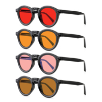 TR90 Rouge Orange Mode Ronde Fluorescente Migraine Anti Bleu Fl 41 Lumière Blocage Sensibilité Optique Lunettes Cadre Femmes Hommes