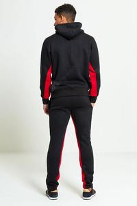 Chándal deportivo negro y rojo para hombre con rayas laterales, sudadera activa para culturismo - Product Image 4