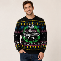 Pull de Noël moche en acrylique anti-plis pour homme, idéal pour les fêtes d'hiver – OEM & ODM