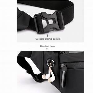Sac banane de sport en nylon imperméable avec logo personnalisé, fermeture éclair antivol, pour activités de plein air et course à pied - Product Image 3