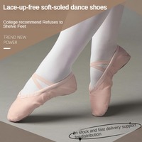 2025 nouvelles chaussures de danse de Ballet bon marché pour filles pantoufles de ballerine plates souples avec semelle fendue en toile en cuir