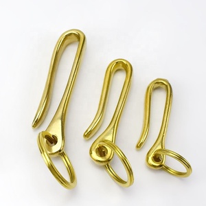 Meetee AP155 Solid Brass <strong>Hook</strong> with Key Ring U-shaped Key Chain Belt Buckle Luggage Accessories Keychain Brass <strong>Dog</strong> <strong>Hooks</strong> - Product Image 1