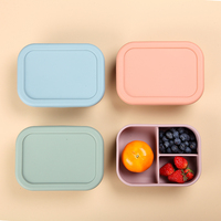 Boîtes de rangement alimentaire en silicone réutilisables sans BPA pour la cuisine, boîte à lunch bento pour enfants