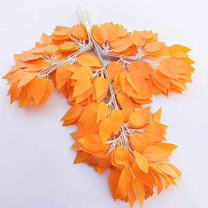 12 pièces/paquets soie blanc Ficus feuilles branches d'<span class=keywords><strong>arbre</strong></span> Faux plante Spray pour la maison décorations de mariage - Product Image 2