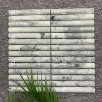 Mosaïque 3D rétro en forme d'arc, motif marbre, pour décoration murale, crédence de salle de bain et cuisine