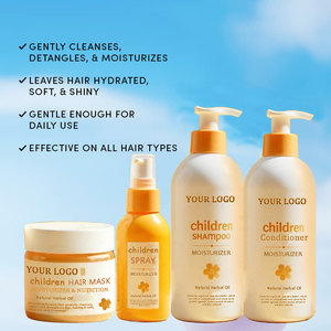 Juegos de cuidado del cabello natural para <span class=keywords><strong>niños</strong></span> Productos de tratamiento de humedad diaria para el cabello Limpieza Hidratante Champú y acondicionador nutritivo - Product Image 3