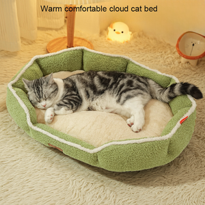Cama para Mascotas Pequeñas y Medianas, Plegable, Portátil, Cuadrada, de Terciopelo y Algodón PP, Cálida, Cómoda y Ecológica, para Perros y Gatos - Product Image 1