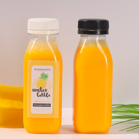 Bouteilles carrées en plastique personnalisables avec logo, 100ml-1500ml, avec bouchon à vis, pour jus, thé au lait, café et autres boissons