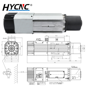 12KW <span class=keywords><strong>ATC</strong></span> <span class=keywords><strong>CNC</strong></span> <span class=keywords><strong>Router</strong></span> trục chính hqd 24000rpm làm mát bằng không khí hsk63f khắc công cụ - Product Image 3