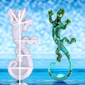 S146 شبه ثلاثي الأبعاد <span class=keywords><strong>Gecko</strong></span> على شكل قطرة الغراء زخرفة العفن ديي الجبس الروائح العطر ، قالب سيليكون - Product Image 2