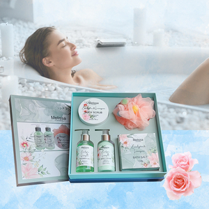 Kit <span class=keywords><strong>de</strong></span> bain et <span class=keywords><strong>de</strong></span> spa corporel personnalisé OEM infusé <span class=keywords><strong>de</strong></span> vitamine C, nettoyage hydratant, se faire dorloter, coffret cadeau en boîte, emballage, paquet <span class=keywords><strong>de</strong></span> 5 - Product Image 2