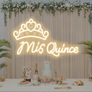 Letrero <span class=keywords><strong>de</strong></span> Neón 'Mis Quince Crown', Fondo para Fiesta <span class=keywords><strong>de</strong></span> Quinceañera, Letreros <span class=keywords><strong>de</strong></span> Neón Personalizados para Ventanas <span class=keywords><strong>de</strong></span> Boda, Pantalla Electrónica - Product Image 2