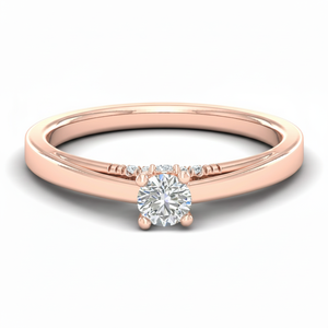 REYES-Bagues en or rose 14 carats avec diamants certifiés IGI, taille authentique, 0.35 carats, prix de gros, bagues de fiançailles pour femmes - Product Image 1