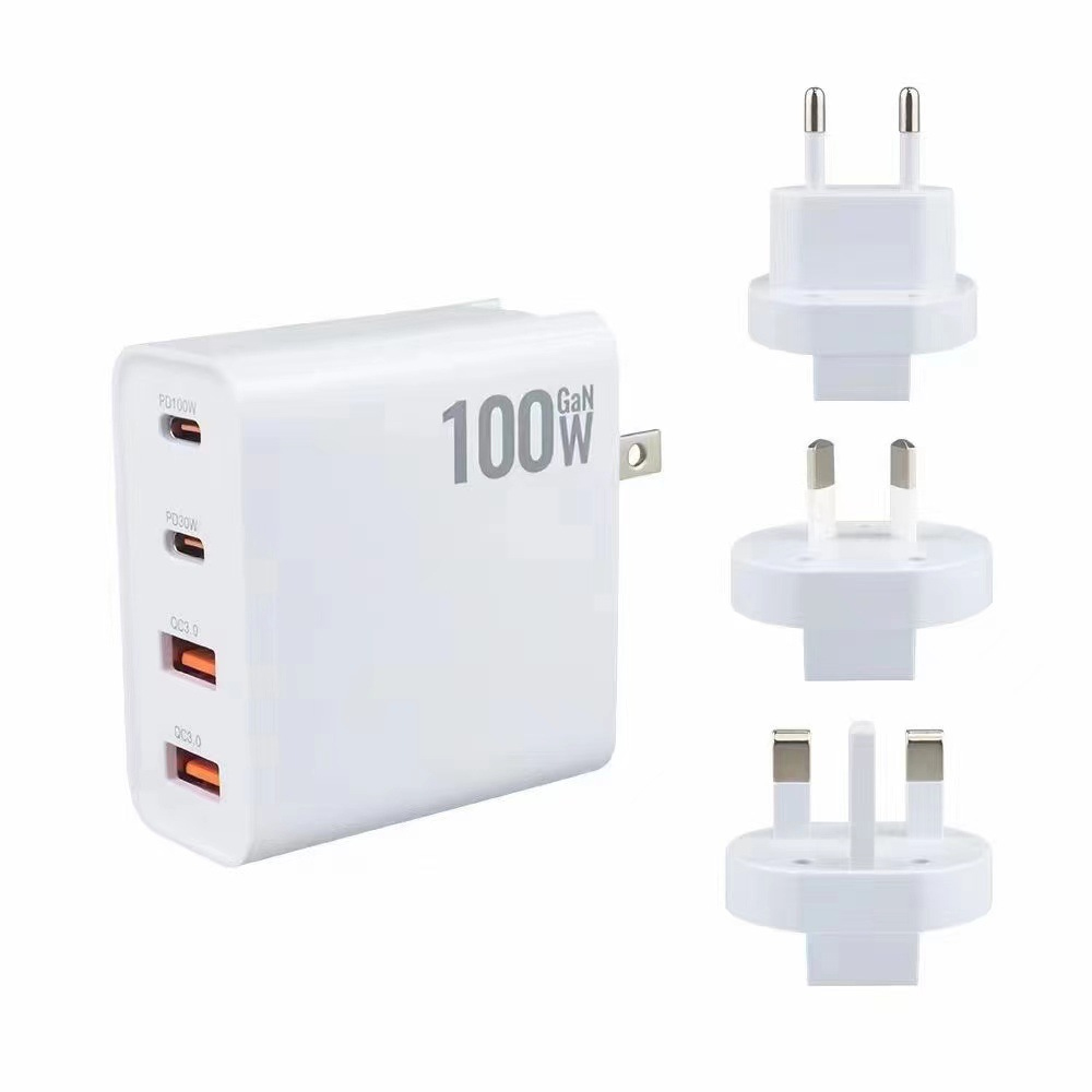 Prise US 100W 2A2C + Prise EU/UK/AU + Câble C vers C
