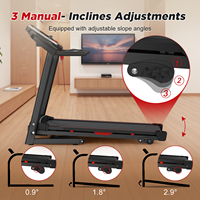 Caminadora Plegable Multifuncional con Pantalla LCD, Altavoces Integrados, Teclas de Velocidad, Programas, Sensor de Ritmo Cardíaco, Pasamanos y Llave de Seguridad Eléctrica