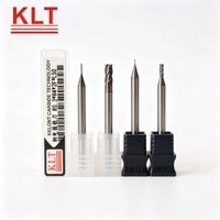 Fraise à bout sphérique KLT Precision D4x50mm R0.3 à 2 dents en carbure monobloc pour électrode de découpe au fil EDM en cuivre, revêtement TiCN