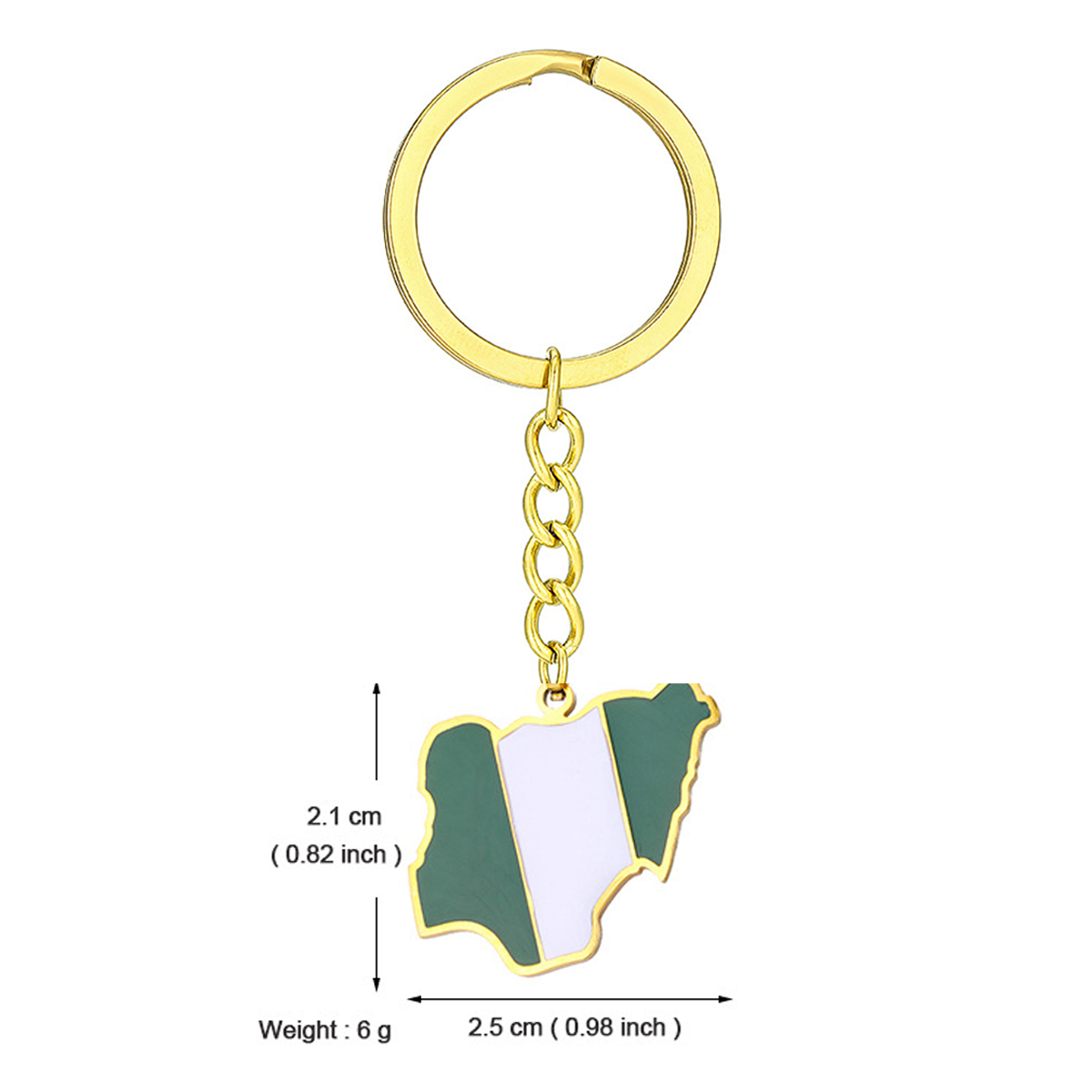 Nigeria Flag Keychain - Stainless Steel & Glass Keyring Gift For Men & Women - View #5