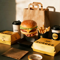 Emballage alimentaire jetable écologique personnalisé en papier pour hamburgers, hot-dogs, boîte à emporter, matériaux recyclés, gaufrage