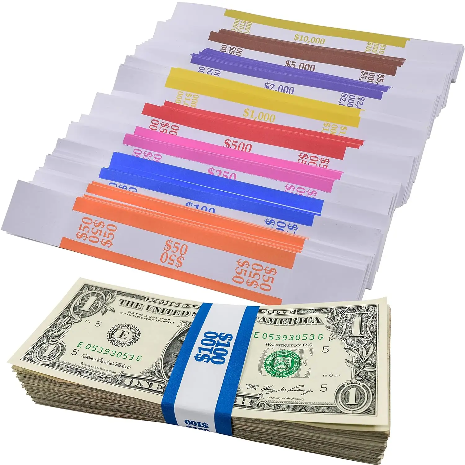 Ruban de papier kraft solide personnalisé pour billets de banque rouleaux de baguage de papier-monnaie emballage de billets de banque