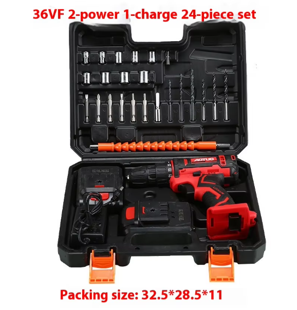 Avec 2 batteries + 24pcs trousses à outils