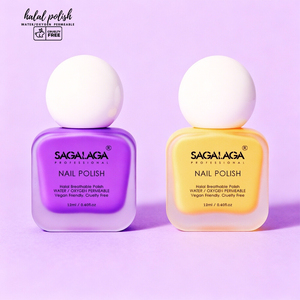 SAGALAGA <span class=keywords><strong>Vernis</strong></span> à ongles respirant Halal <span class=keywords><strong>pour</strong></span> femmes musulmanes, formule perméable à l'eau compatible Wudu, non toxique, pelable, végétalien - Product Image 5