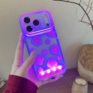 Nuova <span class=keywords><strong>Cover</strong></span> Luminosa <span class=keywords><strong>Rosa</strong></span> con Fiori per <span class=keywords><strong>iPhone</strong></span> 17 16 15 <span class=keywords><strong>Pro</strong></span> <span class=keywords><strong>Max</strong></span>, Trasparente in PC TPU, con Flash per Chiamate in Arrivo Controllato dal Suono - Product Image 4