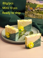 Savon de noël pour la saint-valentin, barre de nettoyage du visage, étiquette privée, 100% ingrédients naturels, marguerite, savon fait à la main, procédé à froid