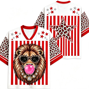 <span class=keywords><strong>T</strong></span>-<span class=keywords><strong>shirt</strong></span> Oversize <span class=keywords><strong>Femme</strong></span> Col V Manches Courtes Motif Animalaire Rétro Bubble Gum Léopard Étoile Rayé Style Streetwear - Product Image 2