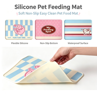 Tapis d'alimentation pour animaux de compagnie, anti-fuite, antidérapant, en silicone de qualité alimentaire pour chien et chat, anti-déversement, facile à nettoyer, tapis pour gamelle d'animal