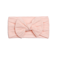 Bandeau solide en nylon pour bébé avec nœud, couche de tissu, élastique, turban, accessoires pour cheveux pour nouveau-nés, garçons et filles