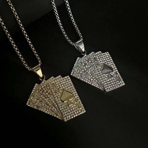Yunnique – collier avec pendentif en acier inoxydable pour hommes, bijoux de fête avec strass - Product Image 1