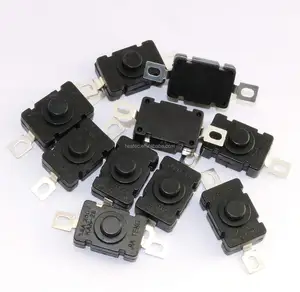 Self-Lock Push Button Switch KAN-28 for Flashlight SMD Type ON-Off Mini Switch (Flat Pin with Hole)