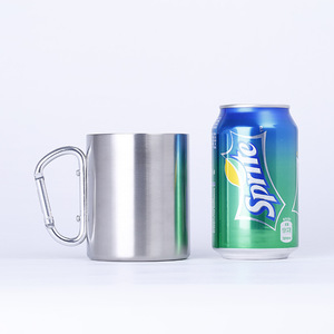 Outdoor Carabiner Coffee Mug 300ml Double-walled Stainless Steel <b>Thermos</b> <b>Cup</b> For Camping Travel - Product Image 1