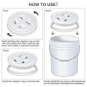 Tùy Chỉnh In Logo 0.8-1.5Mm Độ Dày Vòng Trắng Gamma Con Dấu Có Nắp Đậy 7 Lít Nhựa Xô Có Nắp Đậy - Product Image 5