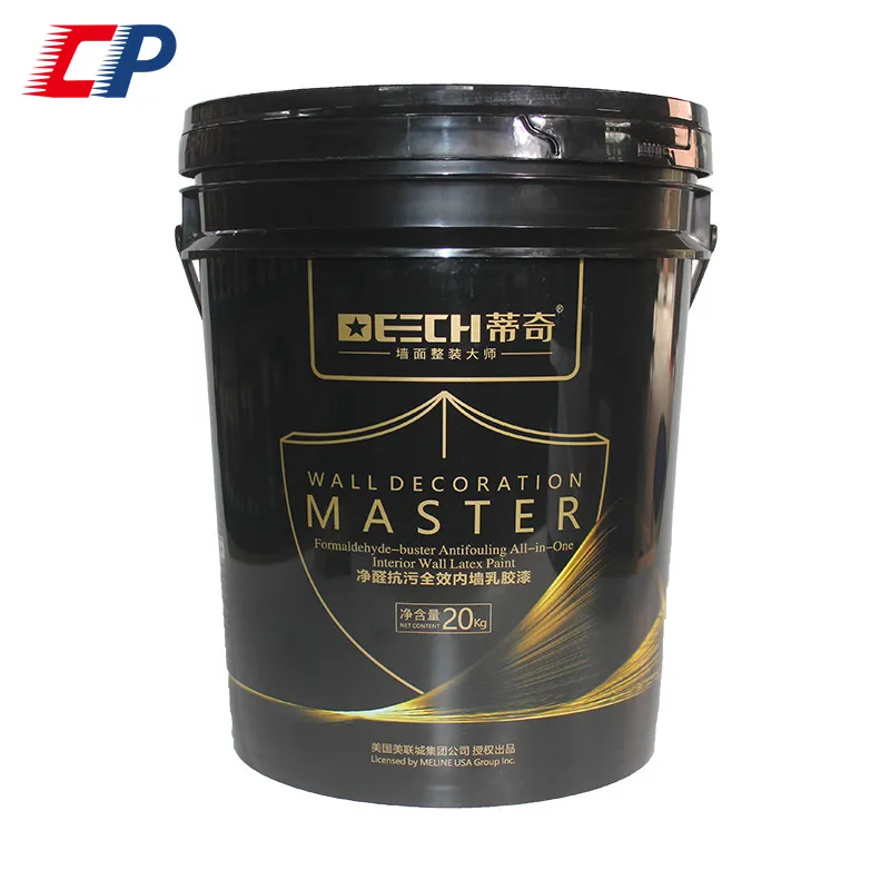 wholesale food safe strong drop resistance black 20 l plastic paint buckets with metal handles