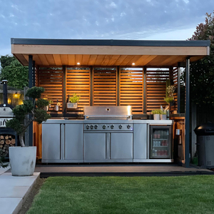 Outdoor Kitchen <b>BBQ</b> Island Module <b>6</b> <b>Burners</b> Grills With Stainless Steel Combined and Fridge <b>Bbq</b> <b>Gas</b> Grill - Product Image 5