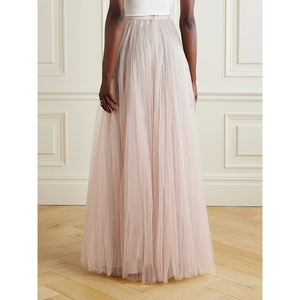 Yüksek kaliteli kadın pileli bale Tutu elbise rahat kat-uzunluk Maxi elbise partiler için nefes tül yaz ön doğal - Product Image 4