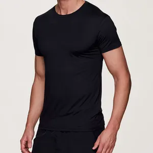 Custom Logo Luxury Soft Breathable Blank Plain Round Neck Dry Fit Training Sports Run T Shirt For Men