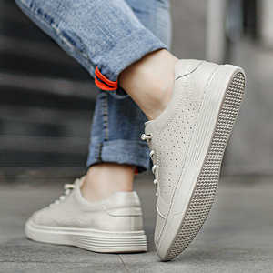 2026 Spring New Large Size Flat Sneakers | Trendy Men's Genuine Leather Casual Shoes | <b>Dropshipping</b> - Product Image 4