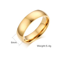 Großhandel Edelstahl 18K Vergoldete Klassische Damen Einfache Schlichte Minimalistische Geometrische Band Dünne Breite Kuppel Stapelbare Ringe