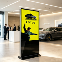 Afficheur numérique LCD IPS sur pied de 55 pouces avec système CMS, écran tactile, lecteur publicitaire pour magasin de marque, salle d'exposition automobile, centre commercial