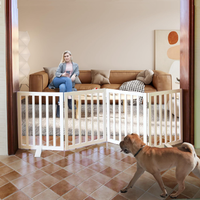 Clôture pliable pour animaux de compagnie de haute qualité, design rétractable en bois, clôture de sécurité pour chats et chiens