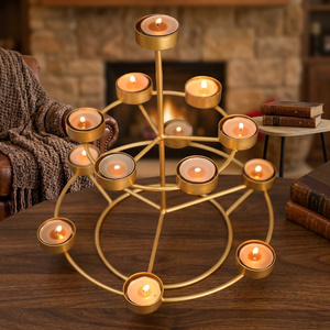 Porte-bougies tealight pour la décoration de la maison, porte-bougies décoratif en métal pour centre de table, décoration de mariage - Product Image 6